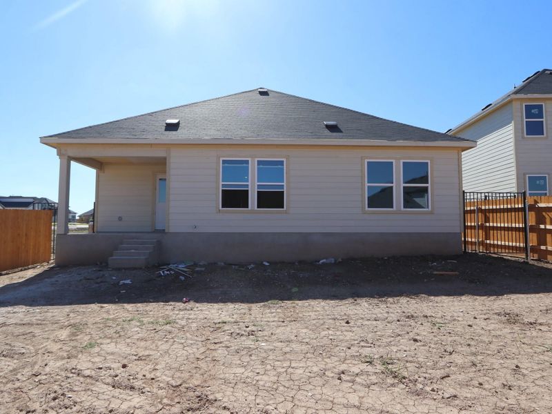 Exterior details and patio area of a home in Cascades at Onion Creek, Austin (Image 13). Exterior details and patio area of a home in Cascades at Onion Creek, Austin (Image 13).