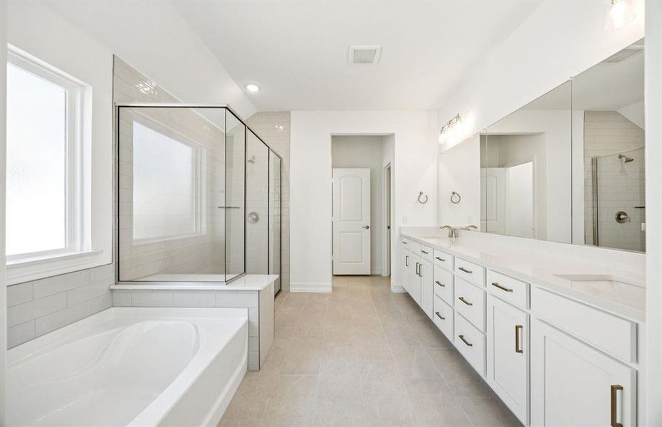Owner's private bath with double vanity