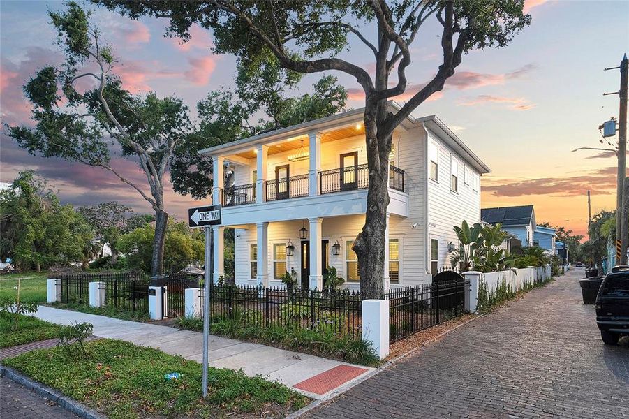 Alley access to back garages abd concrete fencing