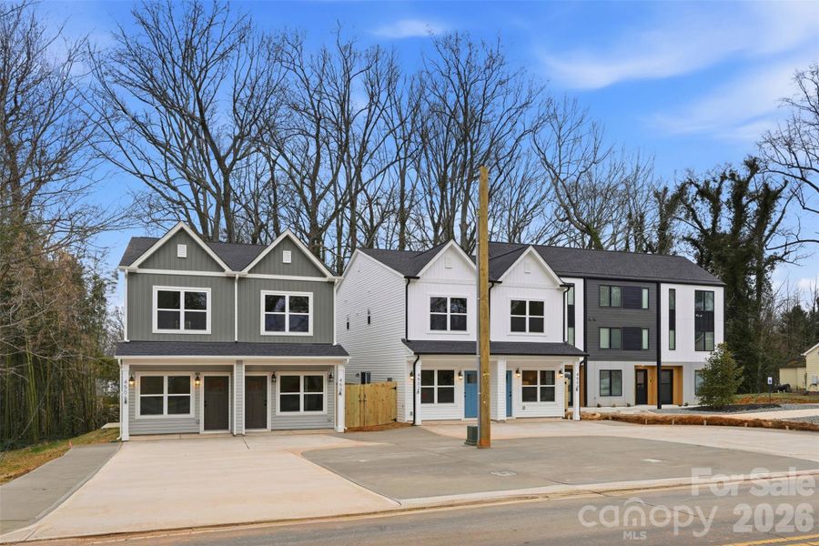 Front exterior of a new home in , Charlotte, NC, highlighting curb appeal (Image 1). Front exterior of a new home in , Charlotte, NC, highlighting curb appeal (Image 1).
