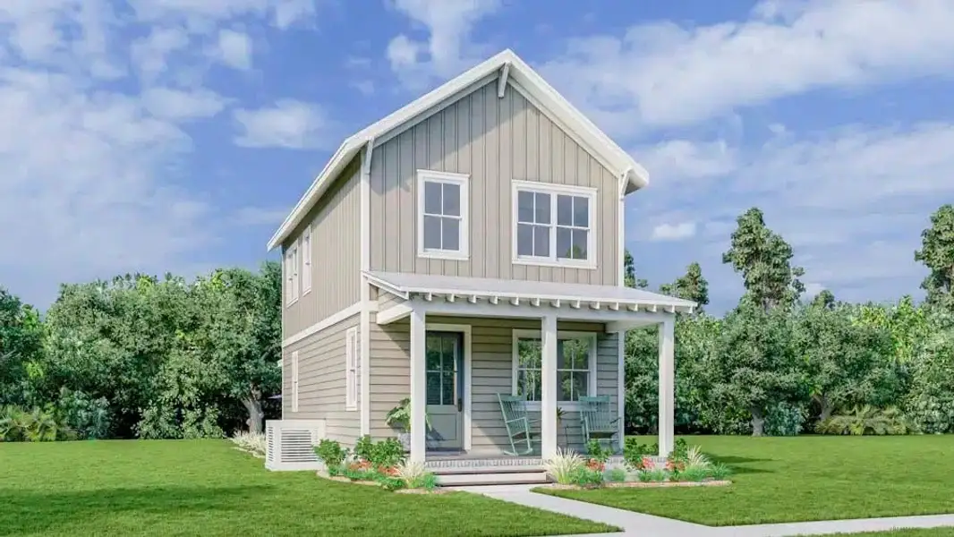 Representative exterior photo of a completed home built from the The Hoke by New Leaf Builders in Riverlights, Wilmington, NC (Image 1). Representative exterior photo of a completed home built from the The Hoke by New Leaf Builders in Riverlights, Wilmington, NC (Image 1).