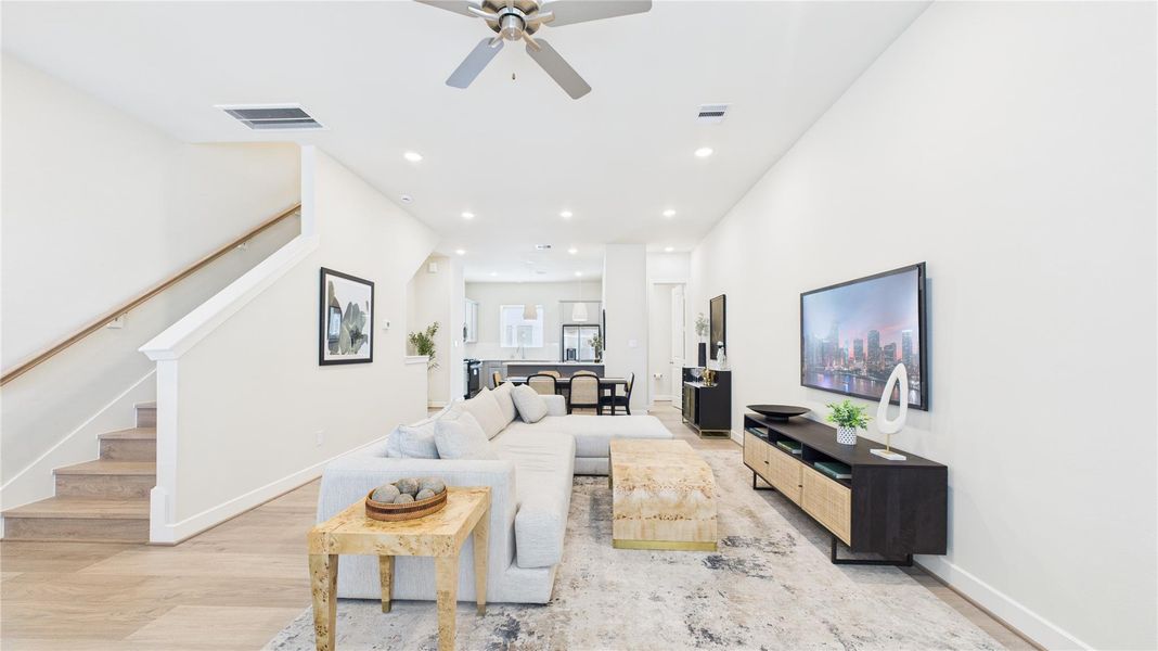 Furnished interior view inside a new home in White Oak Station, Houston (Image 5). Furnished interior view inside a new home in White Oak Station, Houston (Image 5).