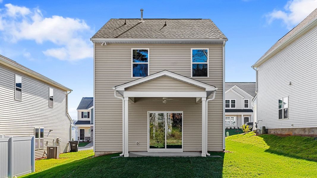 Exterior details and patio area of a home in Hanes Lake, Winston-Salem (Image 3).