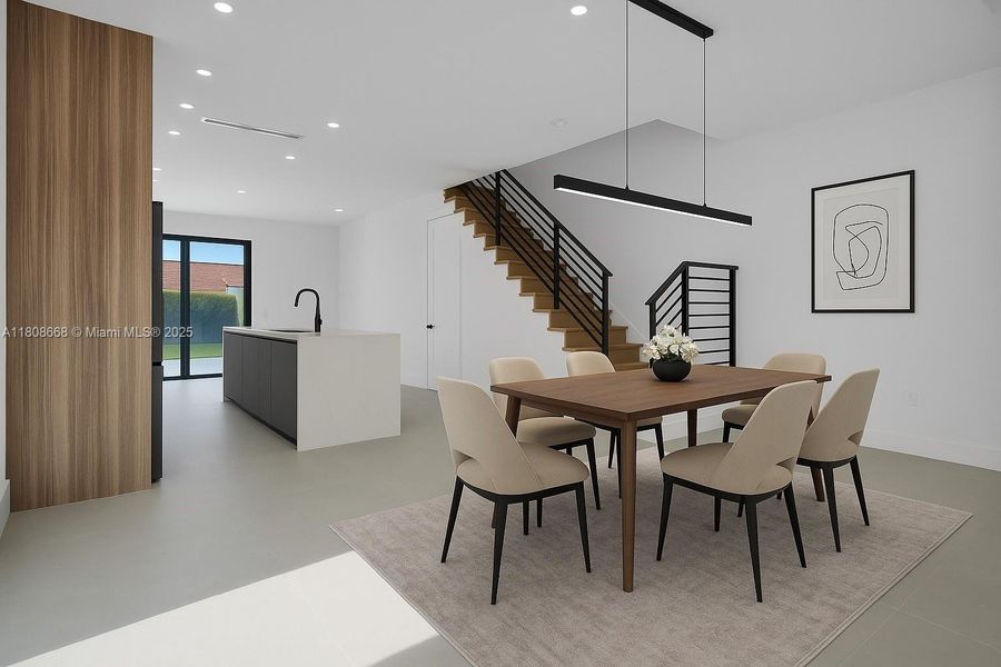 Furnished interior view inside a new home in , Miami (Image 9).