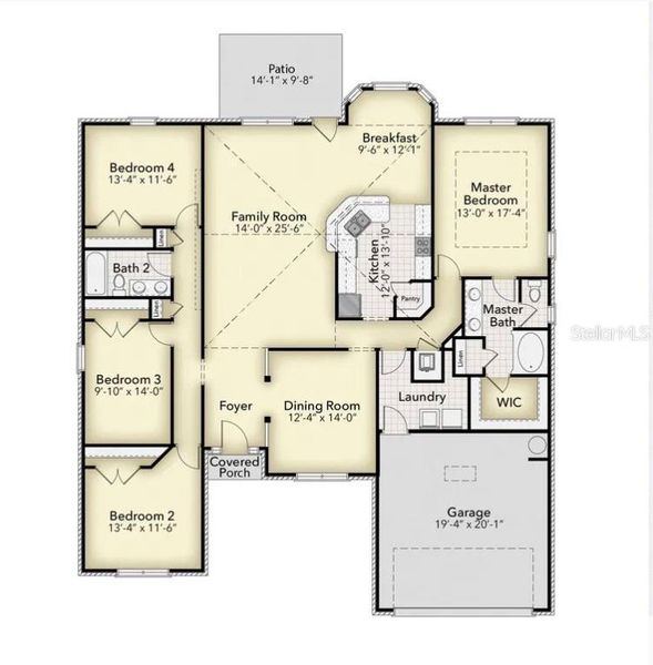 2D floor plan layout of this home in North Port, North Port, FL (Image 1). 2D floor plan layout of this home in North Port, North Port, FL (Image 1).