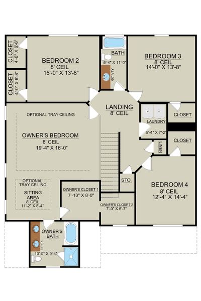 Nantucket Signature – Second Floor Plan | Ernest Homes