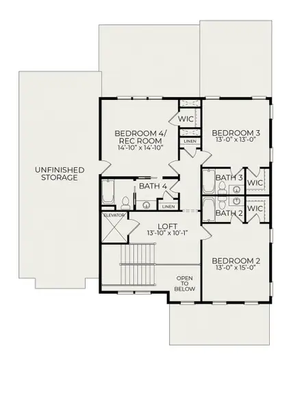 2D floor plan layout of this home in Beau Coast, Beaufort, NC (Image 4).