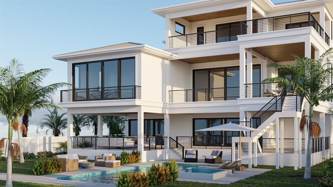 Front exterior of a new home in , Belleair Beach, FL, highlighting curb appeal (Image 1).