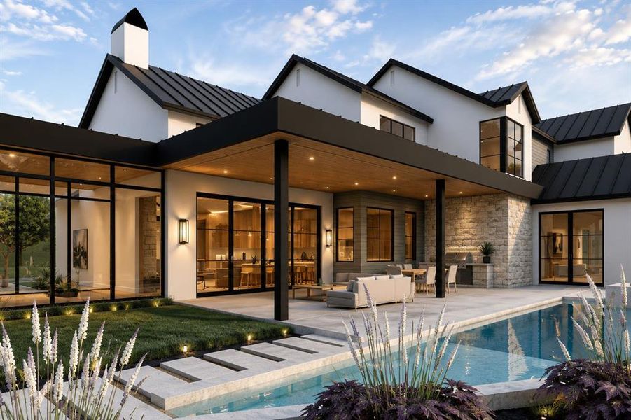 Exterior details and patio area of a home in , Bartonville (Image 3).