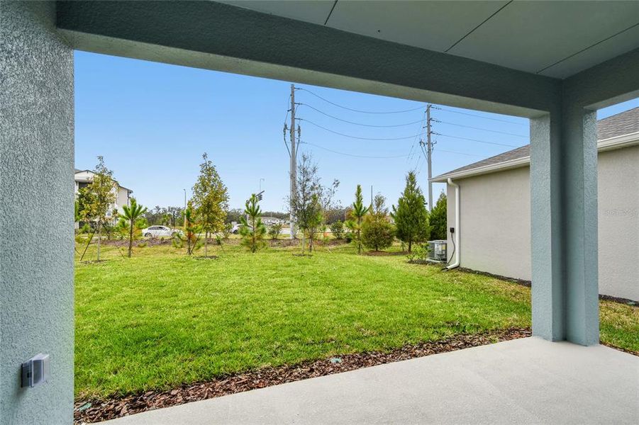 Exterior details and patio area of a home in Chapel Crossings - Garden Series, Wesley Chapel (Image 3).