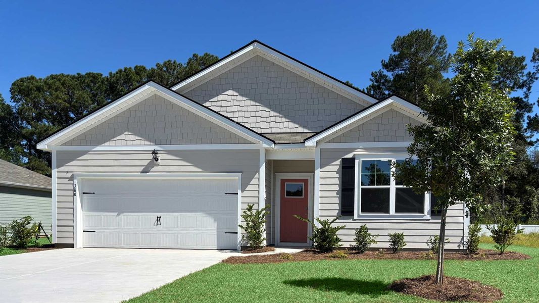 Front exterior of a new home in Ravenloft, Conway, SC, highlighting curb appeal (Image 1). Front exterior of a new home in Ravenloft, Conway, SC, highlighting curb appeal (Image 1).