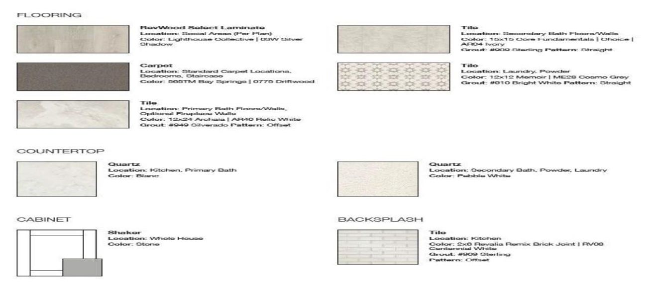 1601 Lorant Lane - Design Selections.  Home is under construction and selections are subject to change.