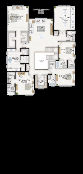 2D floor plan layout for the Zenith by GL Homes in Apex at Avenir, Palm Beach Gardens, FL (Image 4). 2D floor plan layout for the Zenith by GL Homes in Apex at Avenir, Palm Beach Gardens, FL (Image 4).