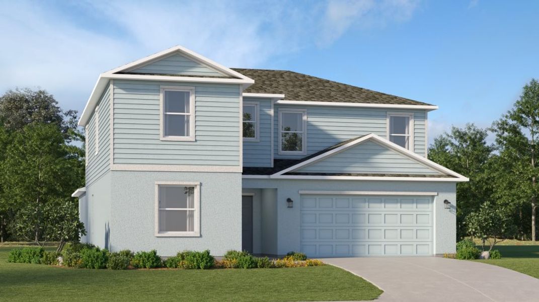 Front exterior of a new home in Savanna Lakes, Lehigh Acres, FL, highlighting curb appeal (Image 1). Front exterior of a new home in Savanna Lakes, Lehigh Acres, FL, highlighting curb appeal (Image 1).