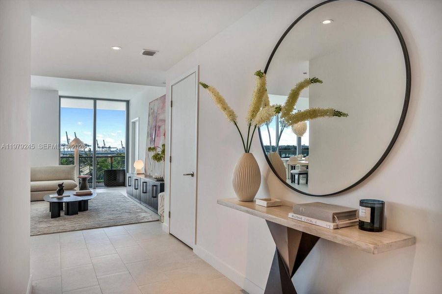 Furnished interior view inside a new home in Five Park, Miami Beach (Image 10).