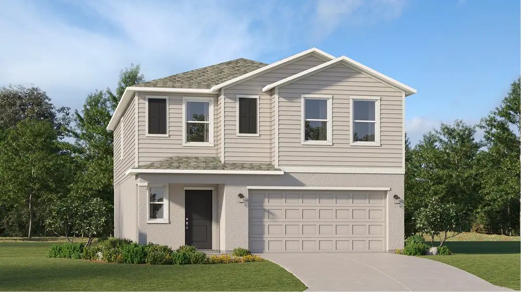 Front exterior of a new home in Willow, Punta Gorda, FL, highlighting curb appeal (Image 1). Front exterior of a new home in Willow, Punta Gorda, FL, highlighting curb appeal (Image 1).