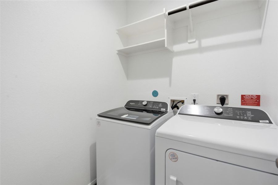 Laundry room with built in shelving! Laundry room with built in shelving!