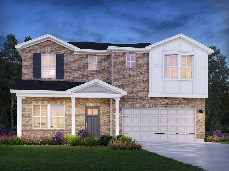 Front exterior of a new home in Briarcreek - Legacy Series, Antioch, TN, highlighting curb appeal (Image 1). Front exterior of a new home in Briarcreek - Legacy Series, Antioch, TN, highlighting curb appeal (Image 1).