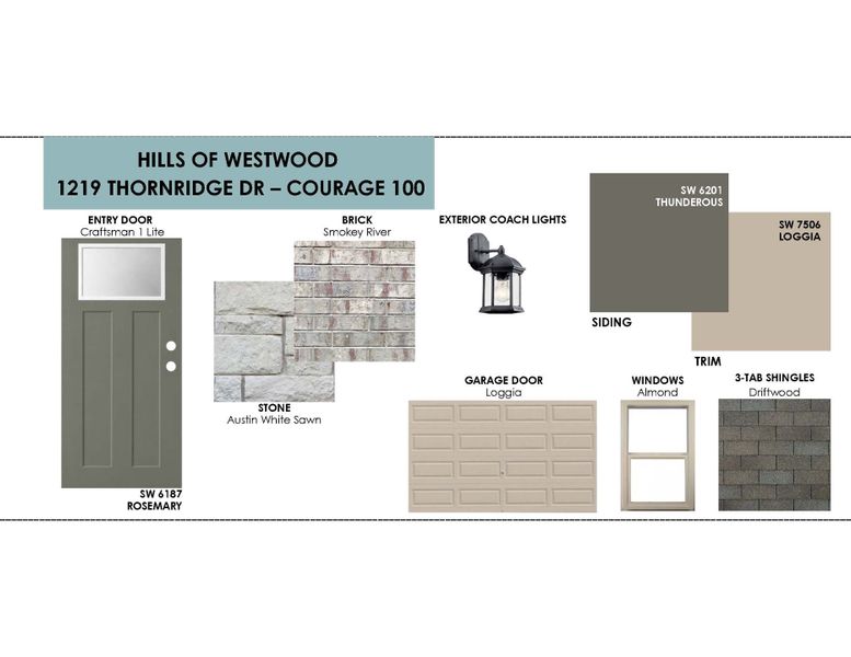 Sample of building materials used in homes in Hills of Westwood, Temple (Image 3).