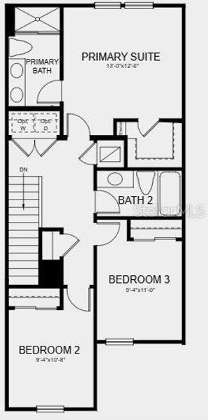 2D floor plan layout of this home in Vinterra Townhomes, Nokomis, FL (Image 2). 2D floor plan layout of this home in Vinterra Townhomes, Nokomis, FL (Image 2).