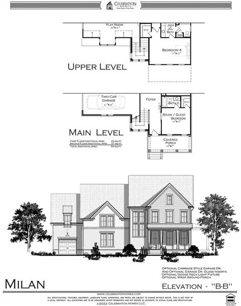 Representative rendering of the exterior for the Milan by Celebration Homes (Image 3).