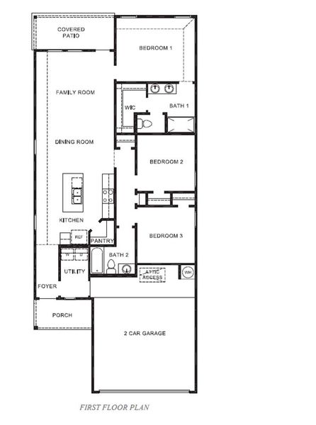 2D floor plan layout for the Amber - X30A by D.R. Horton in August Trails, Needville, TX (Image 3). 2D floor plan layout for the Amber - X30A by D.R. Horton in August Trails, Needville, TX (Image 3).