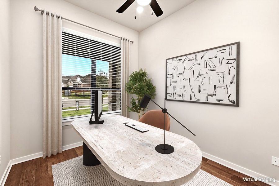 Furnished interior view inside a new home in 6 Creeks at Waterridge, Kyle (Image 7).