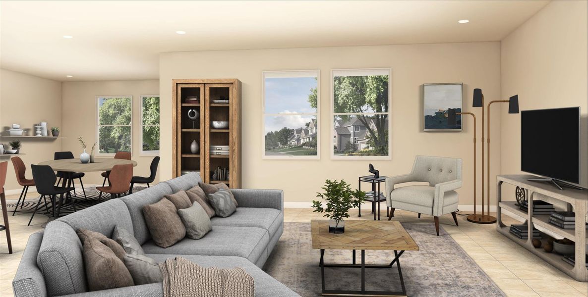 Furnished interior view inside a new home in Reserve at Mallard Lakes, Orange (Image 4).