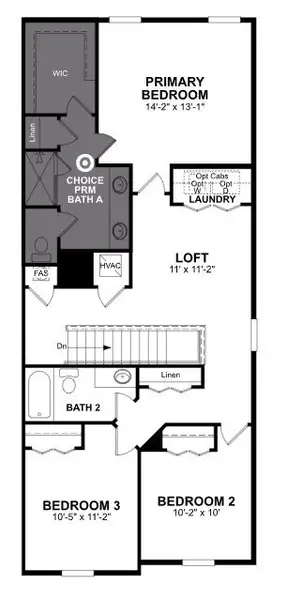 2D floor plan layout of this home in Towns at Greenleaf, Oviedo, FL (Image 3).