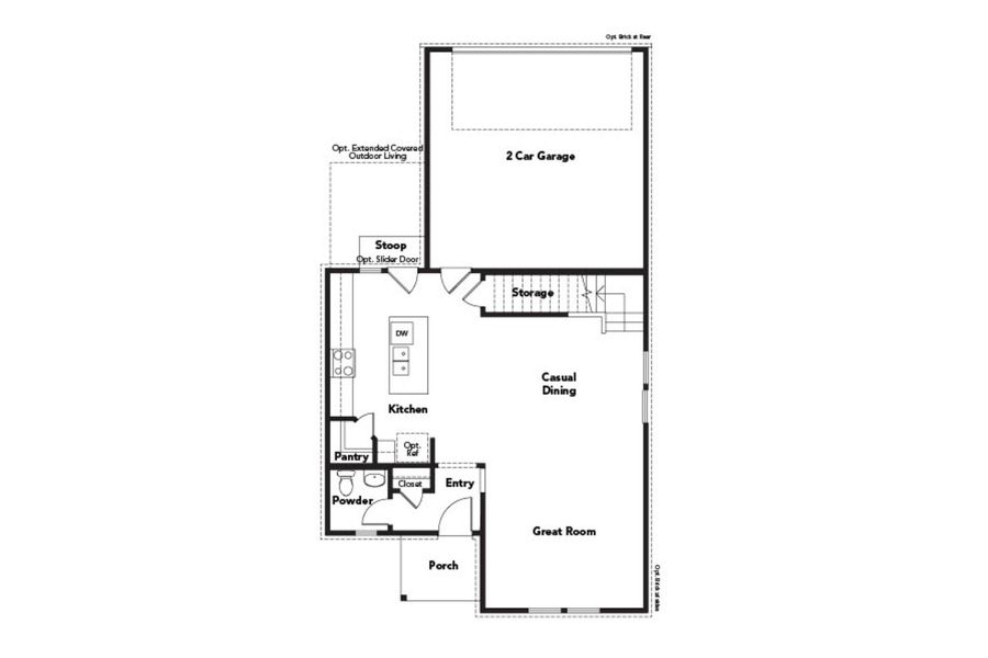 2D floor plan layout for the Bronte by DRB Homes in Creeks Crossing, Elgin, TX (Image 3).