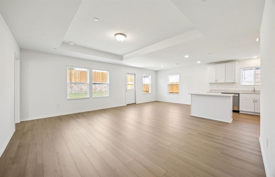 Tray ceiling in gathering room Tray ceiling in gathering room