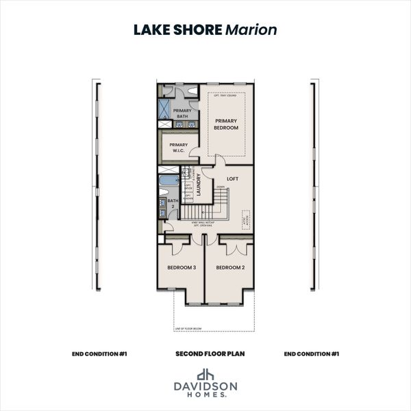 2D floor plan layout for the The Marion A by Davidson Homes LLC in Lake Shore, Winder, GA (Image 4). 2D floor plan layout for the The Marion A by Davidson Homes LLC in Lake Shore, Winder, GA (Image 4).