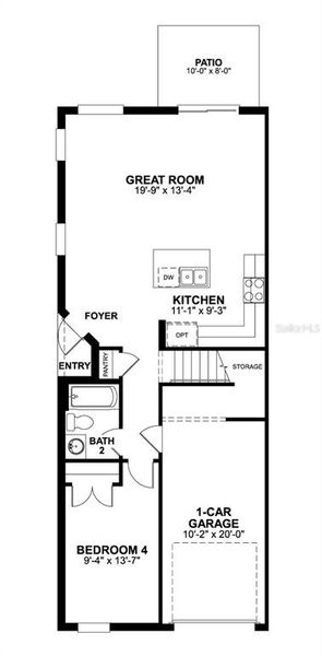 2D floor plan layout of this home in Reeves Place, Orlando, FL (Image 5).