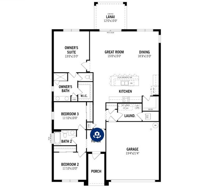 2D floor plan layout of this home in Tradition - Cadence, Port St. Lucie, FL (Image 3).