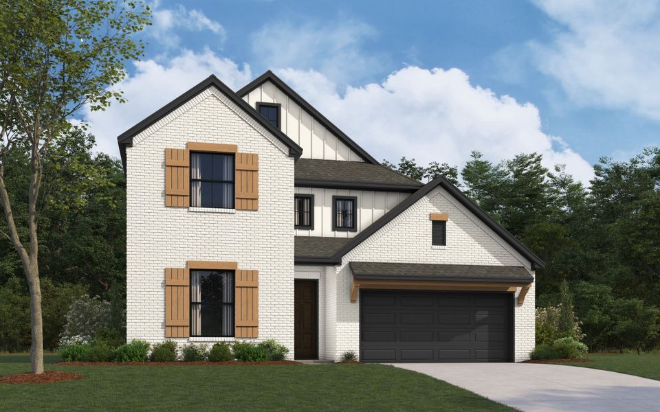 Representative exterior photo of a completed home built from the Childress II by William Ryan Homes in Wildflower Ranch, Fort Worth, TX (Image 3).