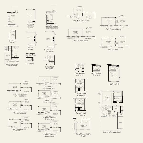 2D floor plan layout for the Riverton by Pulte Homes in Kinsdale, Lancaster, SC (Image 5).