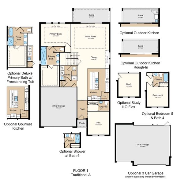 2D floor plan layout of this home in Skye Ranch Community Group Page, Sarasota, FL (Image 5).