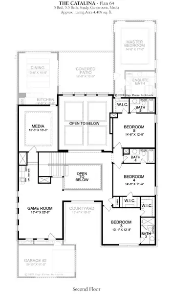 2D floor plan layout for the Catalina by Landon Homes in Fields - Brookside North, Frisco, TX (Image 16). 2D floor plan layout for the Catalina by Landon Homes in Fields - Brookside North, Frisco, TX (Image 16).