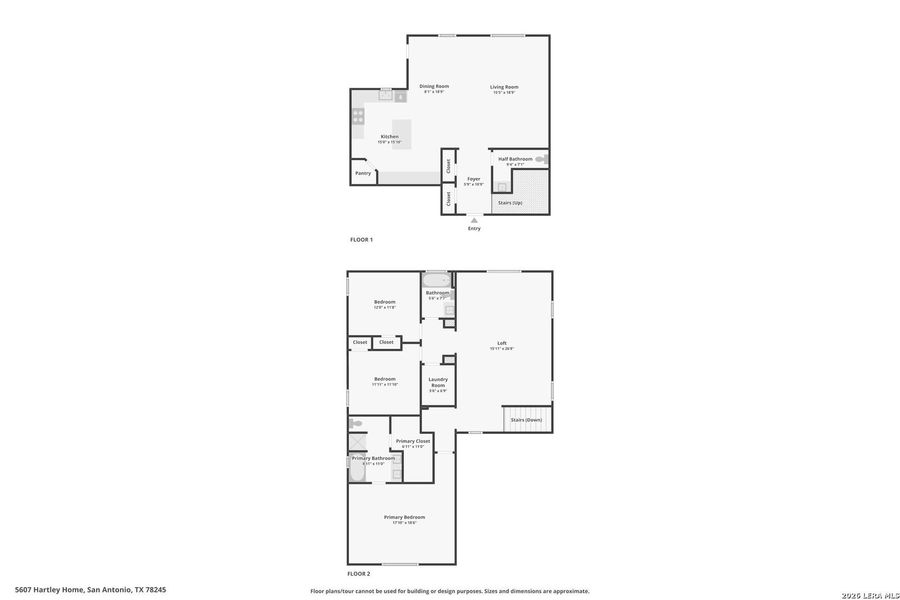 2D floor plan layout of this home in Stonehill, San Antonio, TX (Image 4).