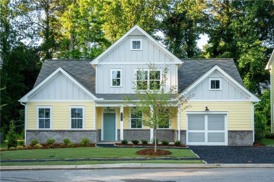 Front exterior of a new home in Parkside, Clarkston, GA, highlighting curb appeal (Image 1).