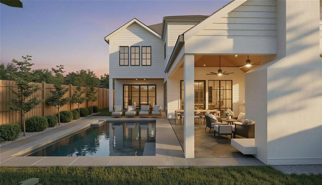 Rendering: Large backyard (Pool is optional and not included in price)