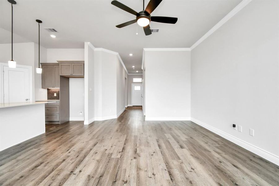 Open concept with Vinyl Plank floors