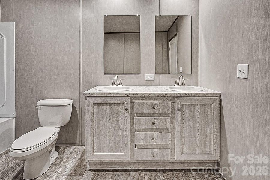 Primary bath with double vanity