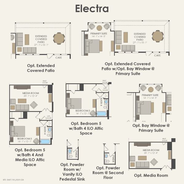 2D floor plan layout for the Electra by Pulte Homes in Mission Hills, Garland, TX (Image 6).