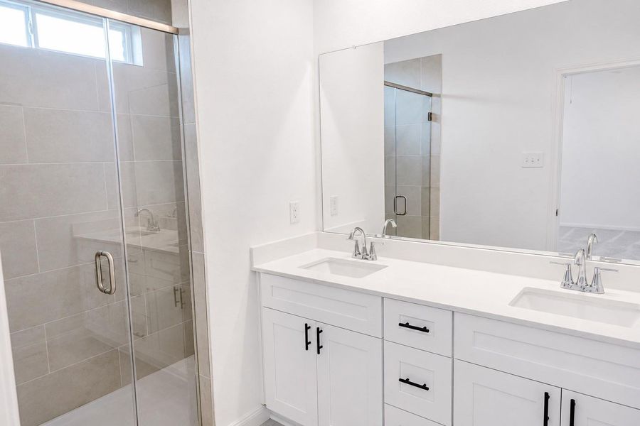 Primary bathroom with double sinks