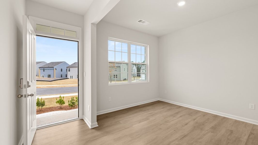 Representative unfurnished interior of a home built from the Belhaven by D.R. Horton in Pointe Park, Union City (Image 12). Representative unfurnished interior of a home built from the Belhaven by D.R. Horton in Pointe Park, Union City (Image 12).