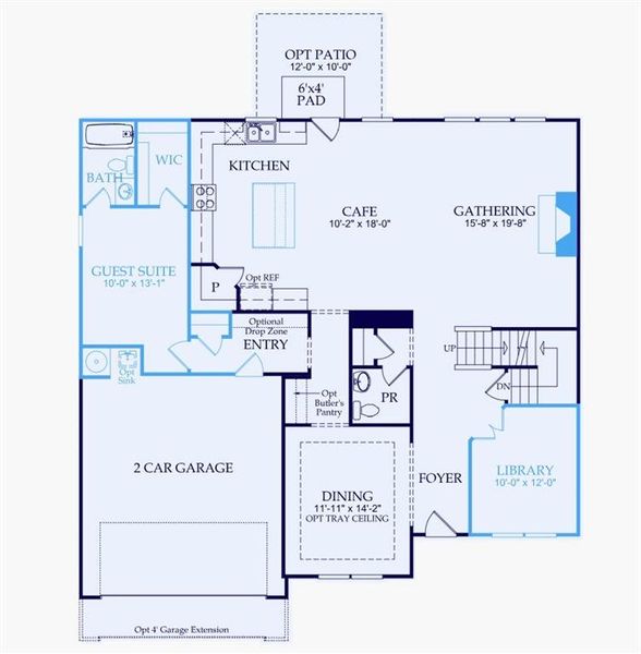 2D floor plan layout of this home in Sierra Creek, Hoschton, GA (Image 4).