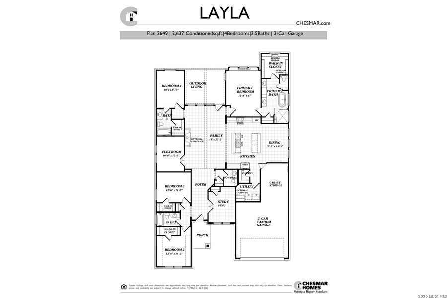 2D floor plan layout of this home in Esperanza, Boerne, TX (Image 5).