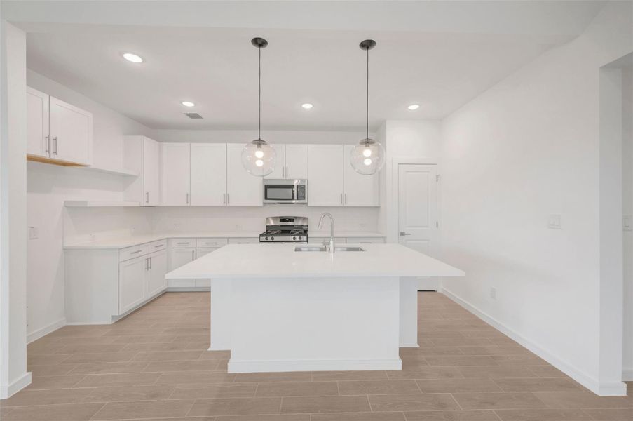 Gourmet island kitchen