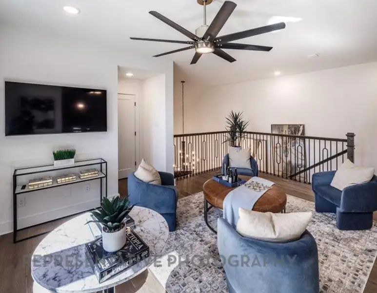 Furnished interior view inside a new home in Cambridge Crossing: 74ft. lots, Celina (Image 5).